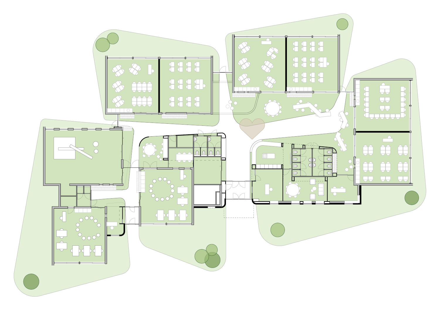 JOUS revitalisatie Wumkesskoalle Joure plattegrond inrichting