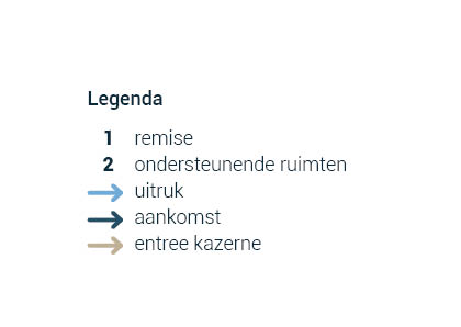 JOUS BRANDWEERKAZERNE BLAUWDRUK LEGENDA